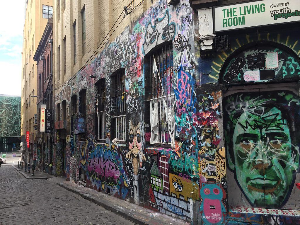 Melbourne'de sokak sanatı geçidi